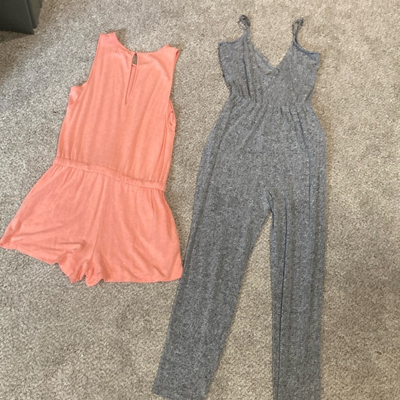 Express Jumpsuit and Romper Set in Coral and Gray - Picture 6 of 6